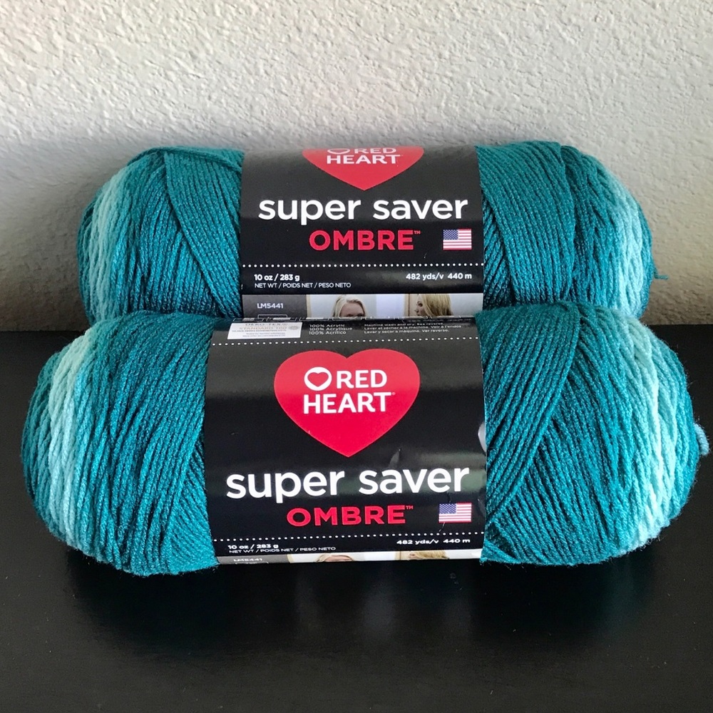 Red Heart Super Saver Ombre Yarn in Deep Teal